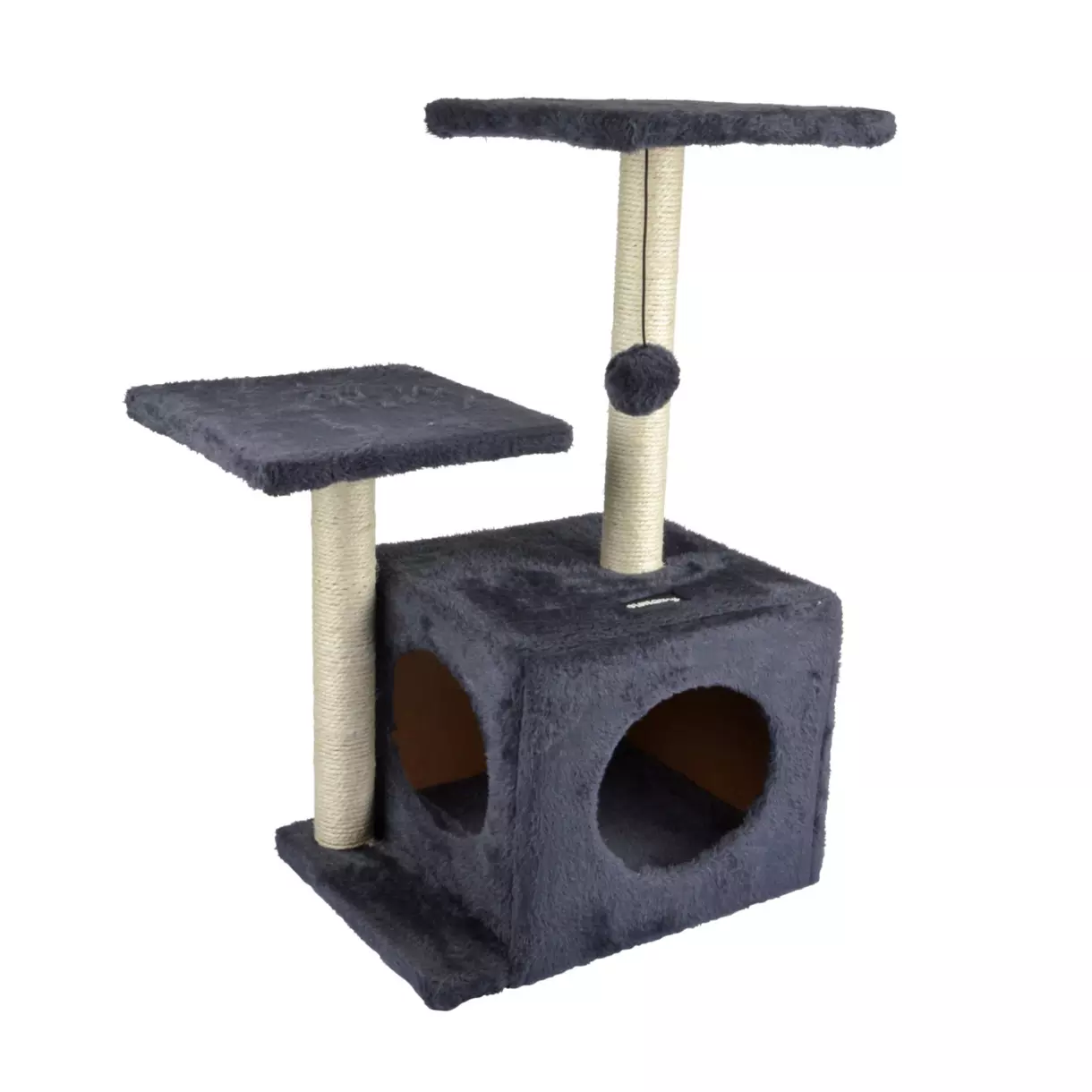 Árbol para gatos con juguete y nicho Antracita	 1