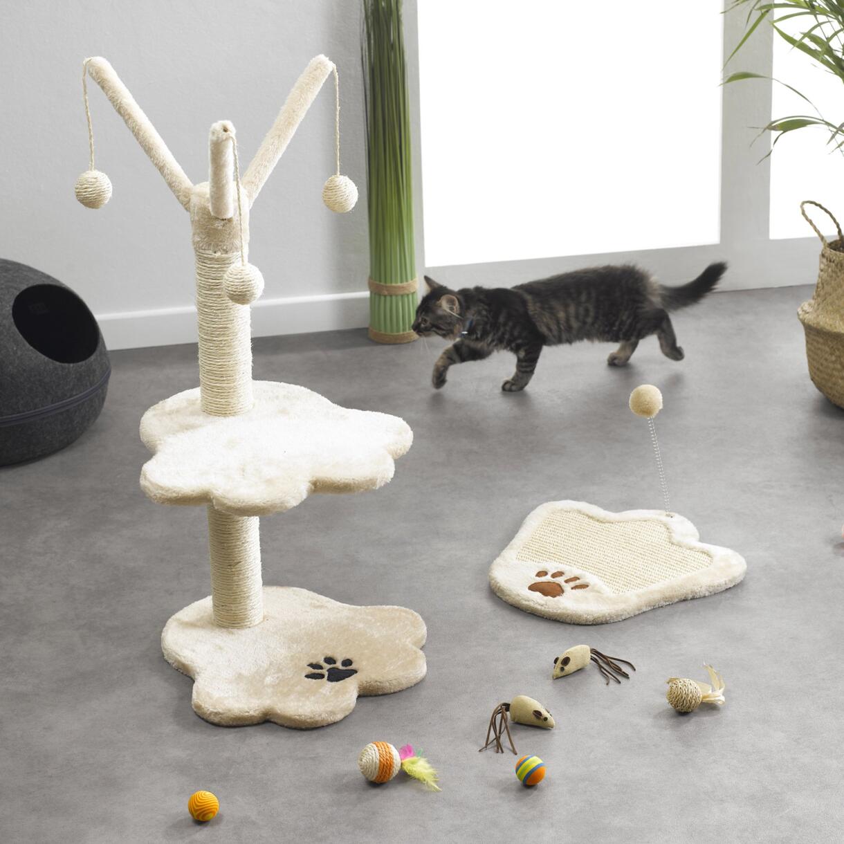 Árbol para gatos con juguete Ecru	 1