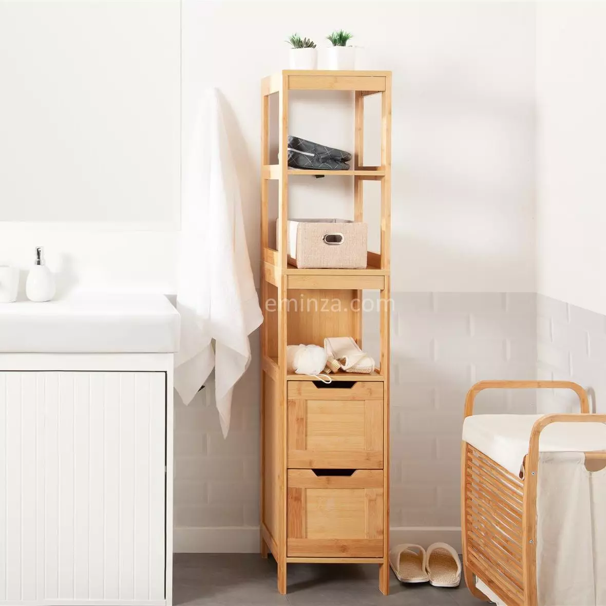 Meuble colonne salle de bain Mahé 1