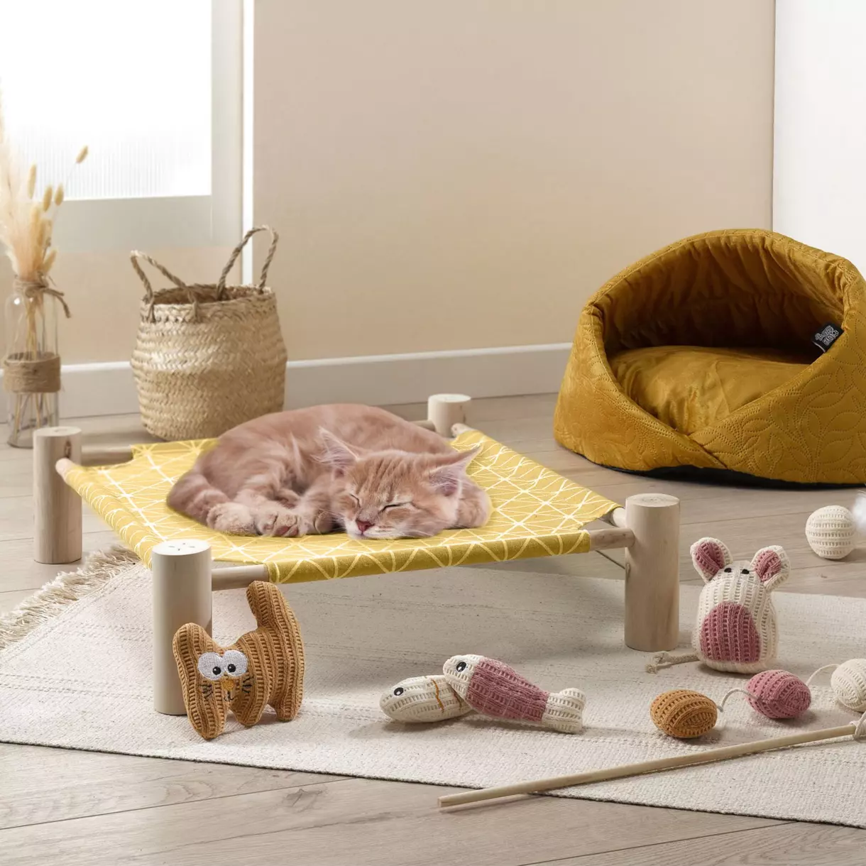 Hamac pour chat Boho cat Moutarde 1