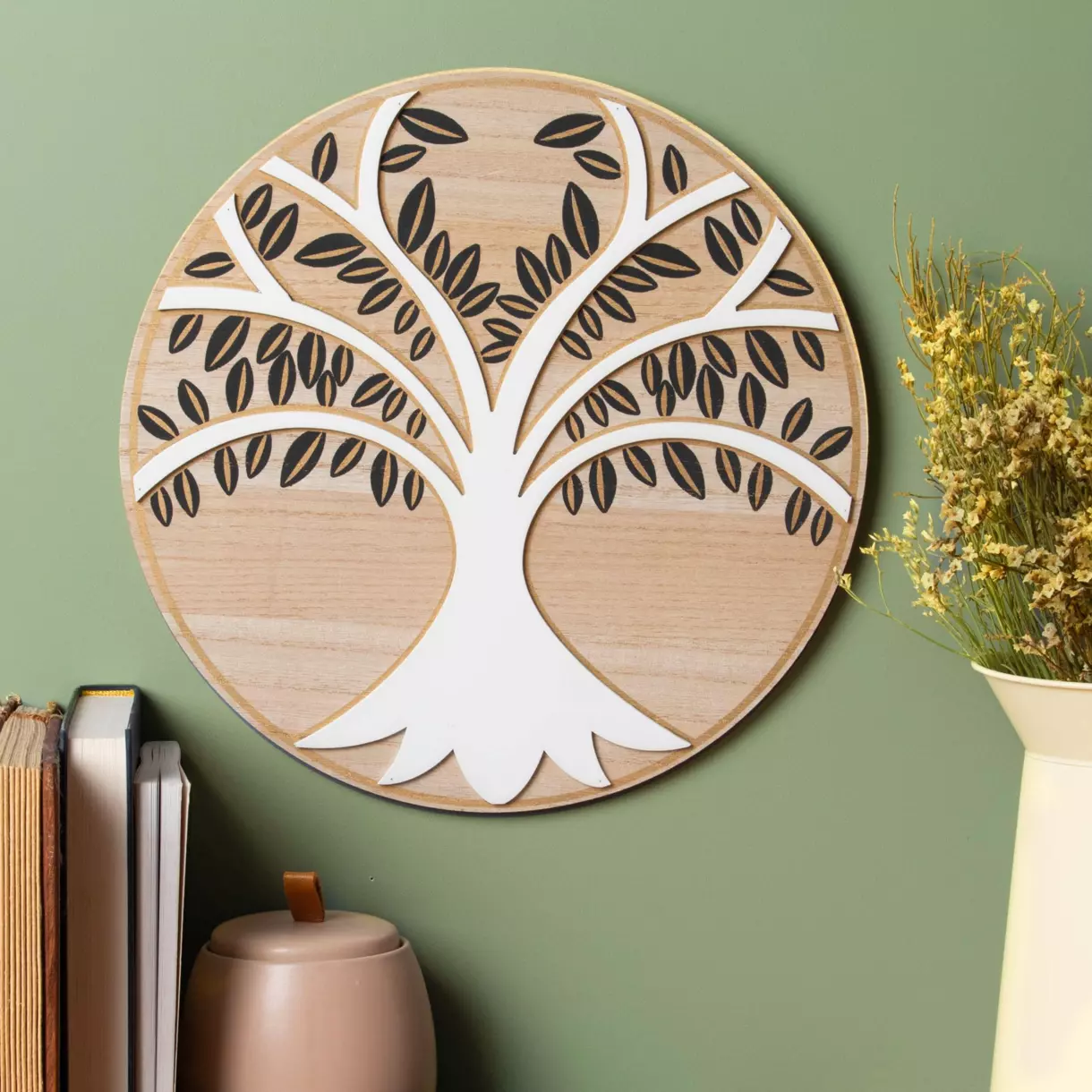 Máscara de madera Árbol de la Vida Blanco 1