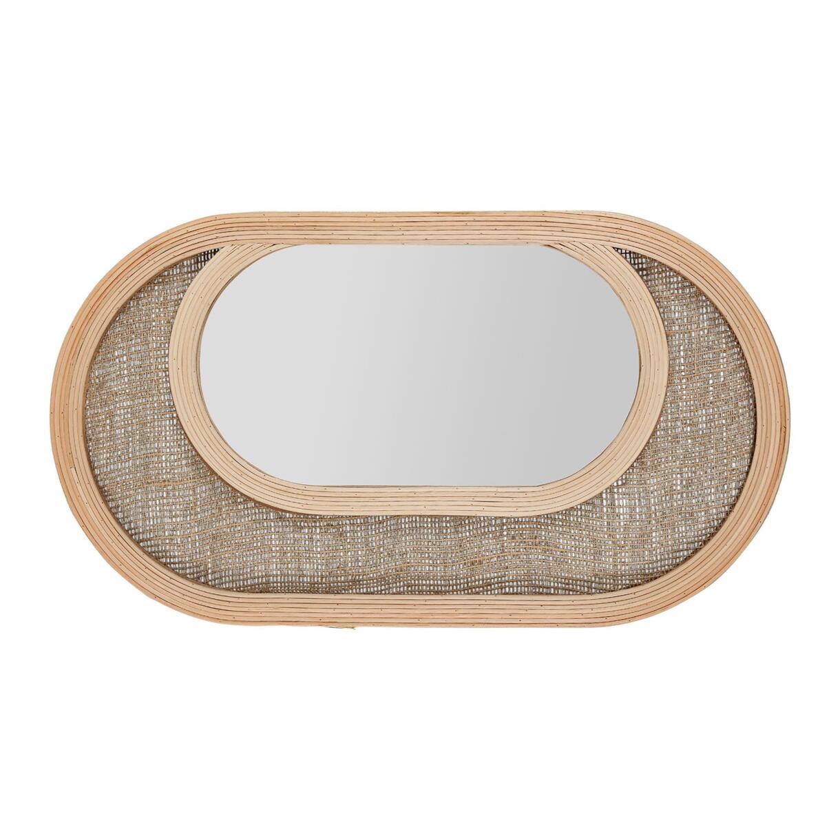 Specchio da parete ovale Dalila Beige 1