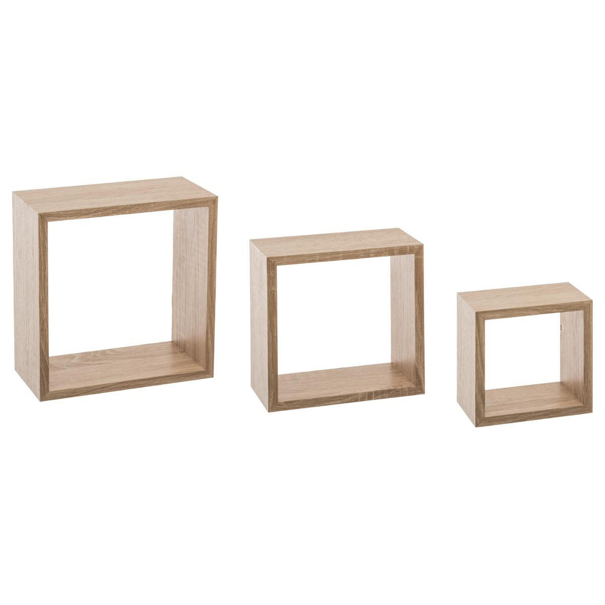 Set di 3 mensole Cube Naturale Modello piccolo 1