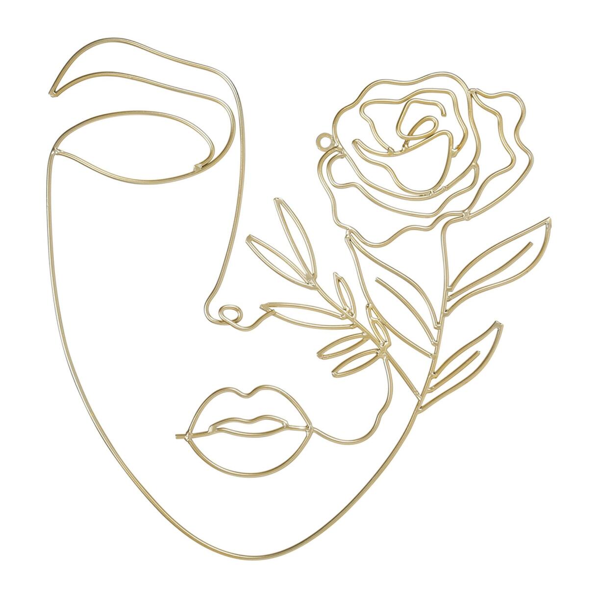 Decoración mural Cara florecida Oro 1