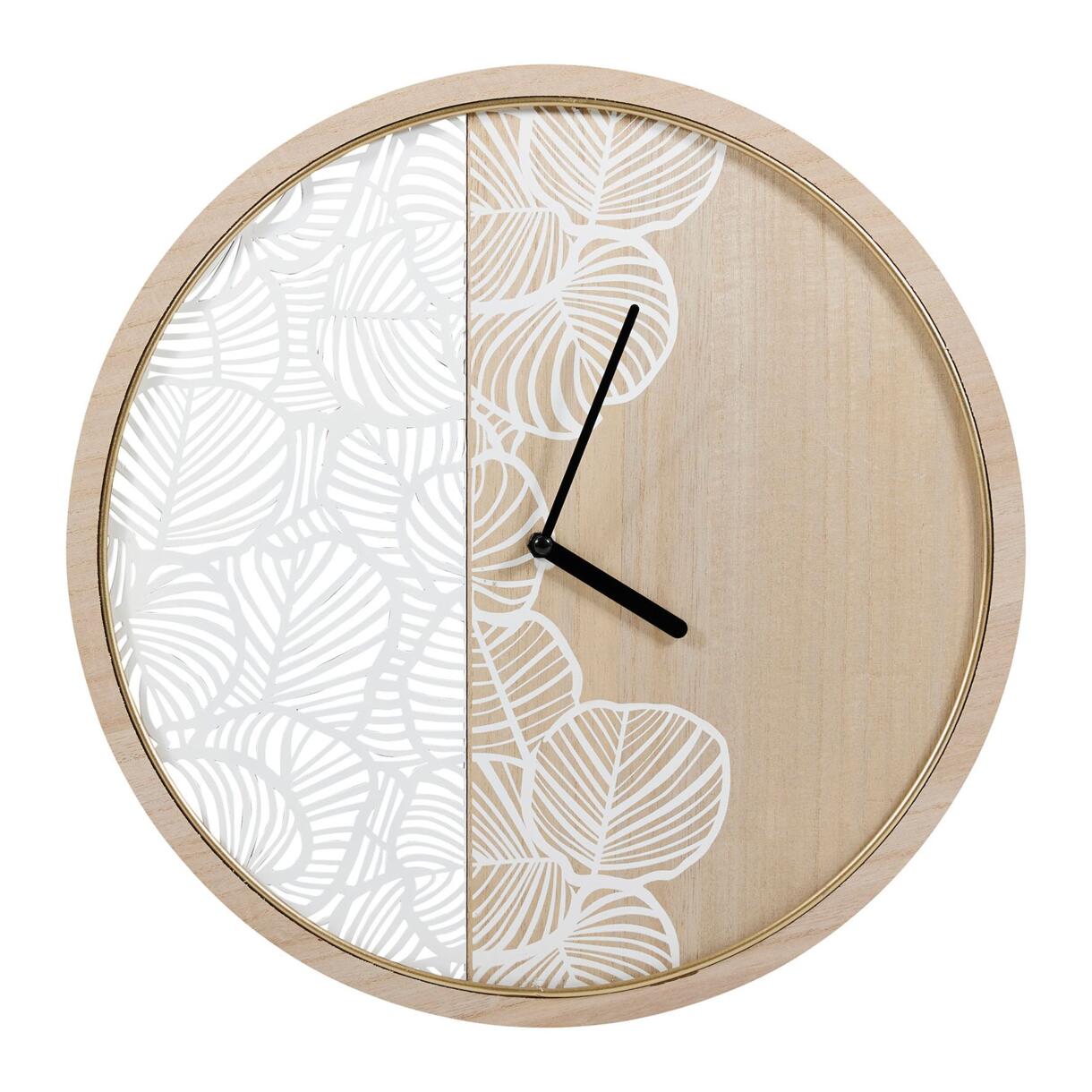 Reloj de pared de madera Calathea Blanco 1
