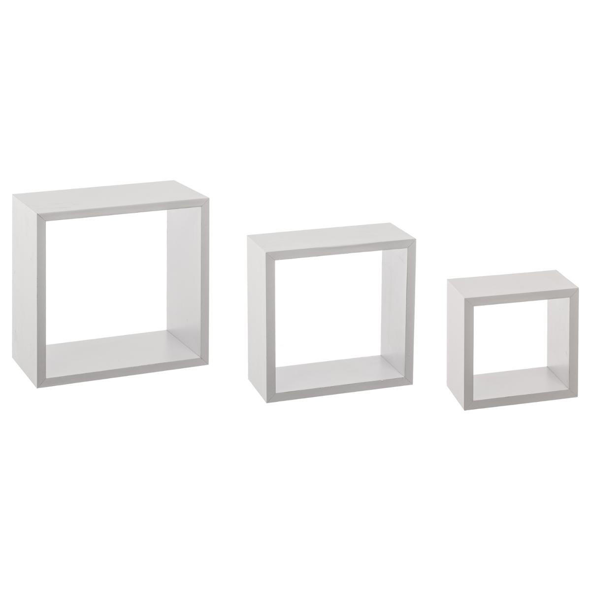Set van 3 wandrekken Cube Wit Klein Formaat 1