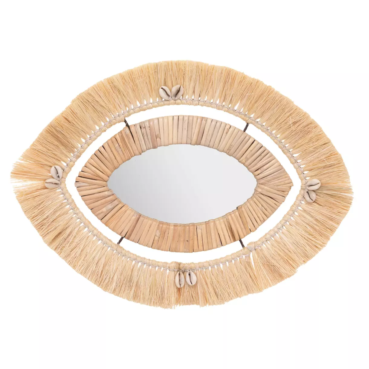 Miroir tropiques Raphia Naturel 1