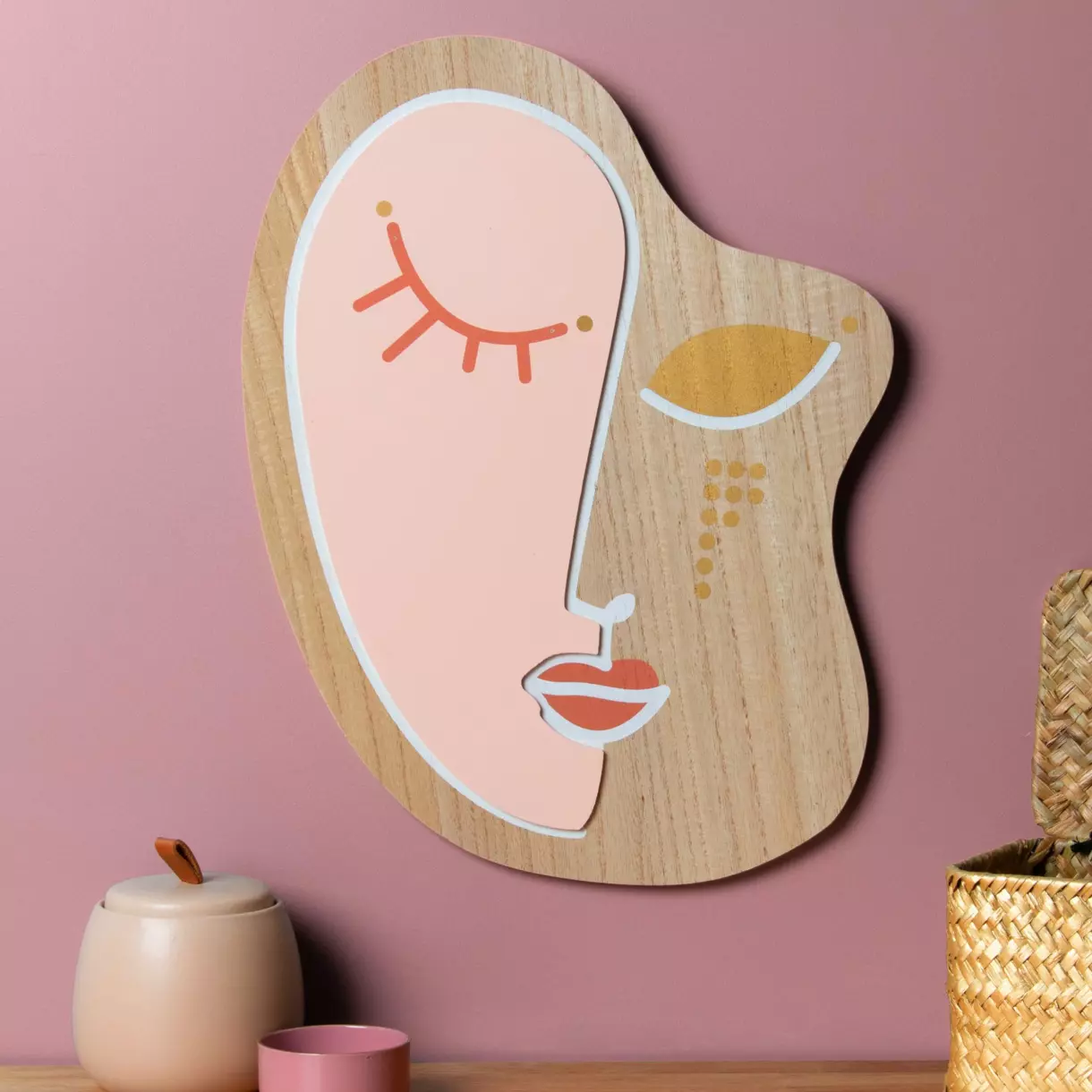 Máscara de Madera Cara Rosa 1