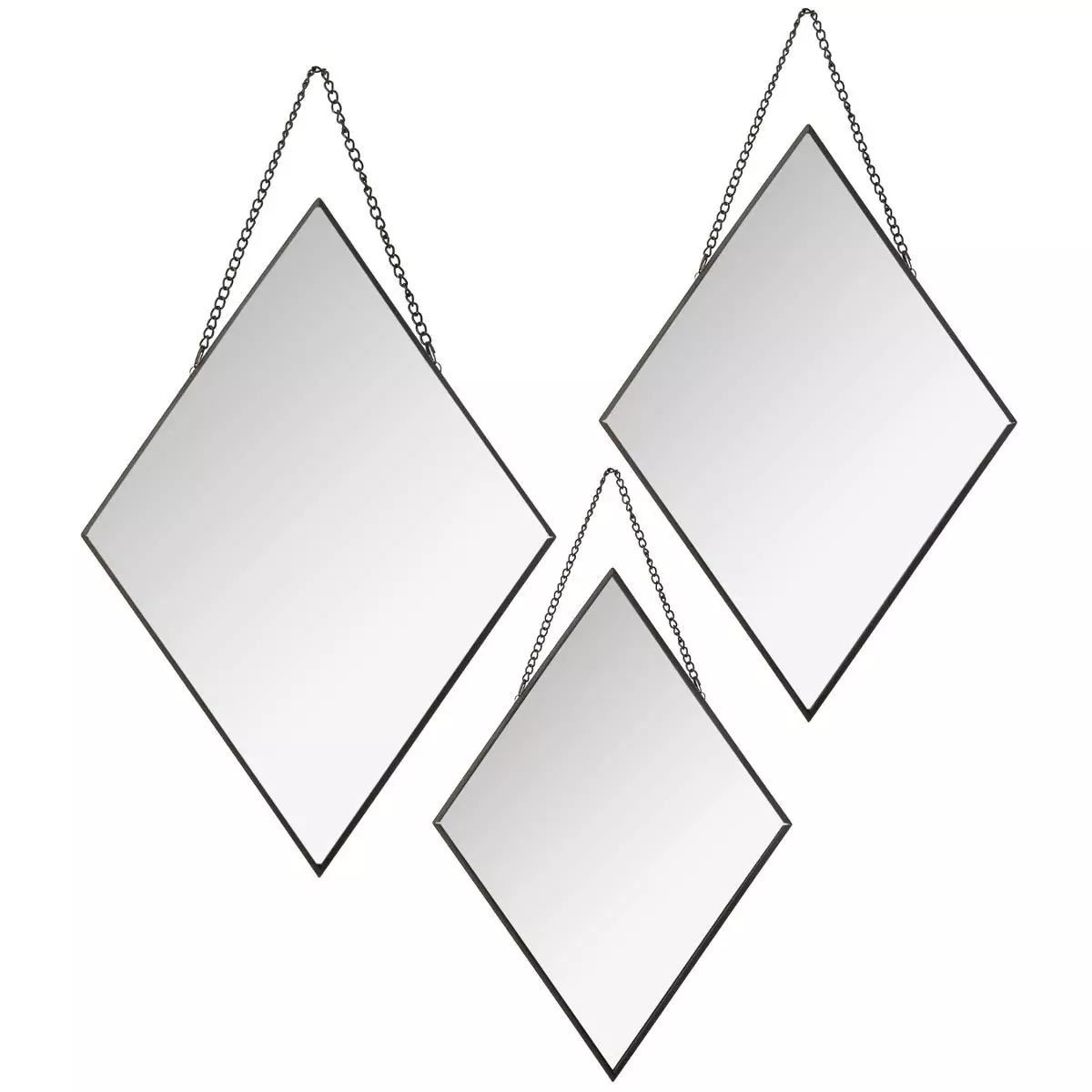 Lot de 3 miroirs Losange Noir 1