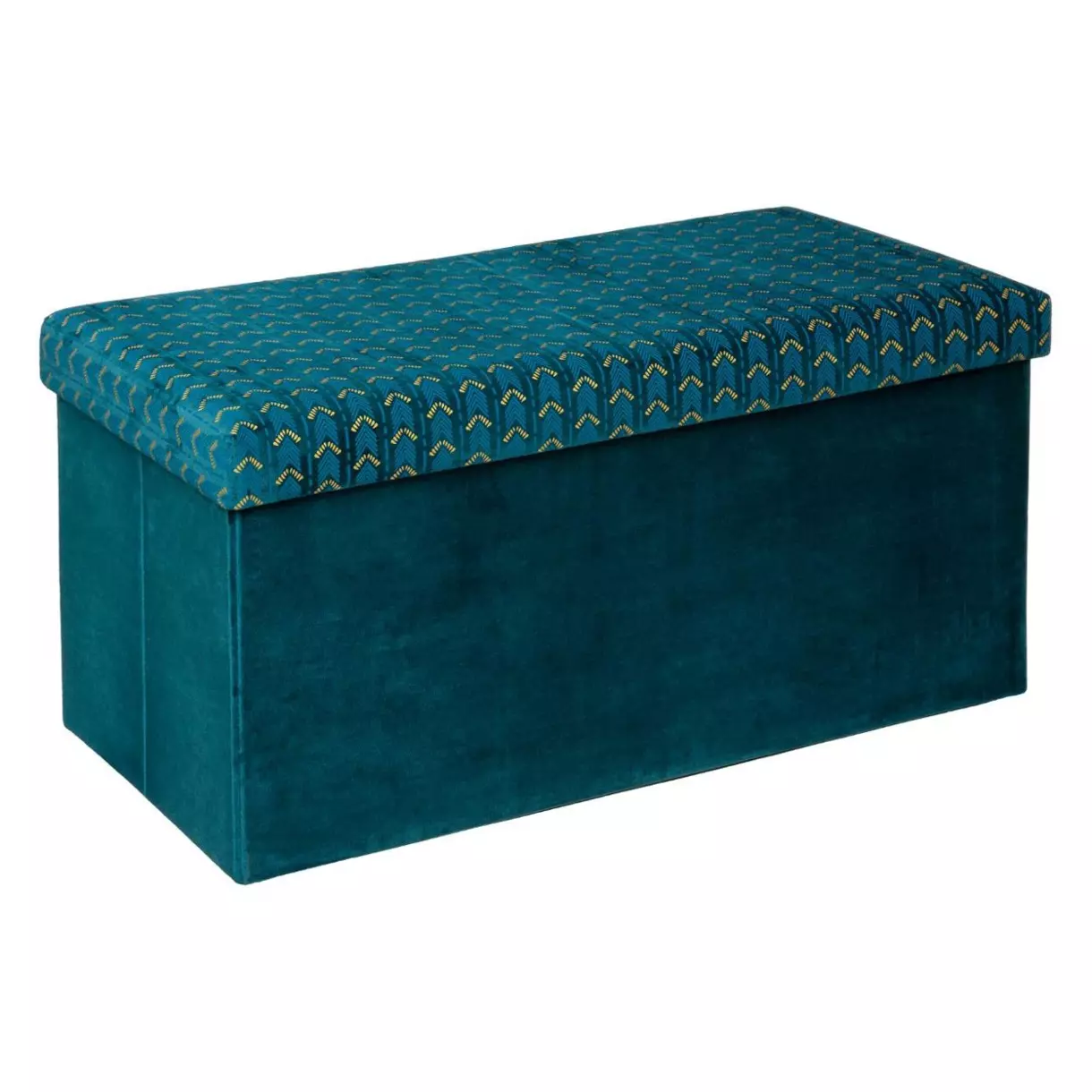 Pouf pliant double Liam Bleu canard 1