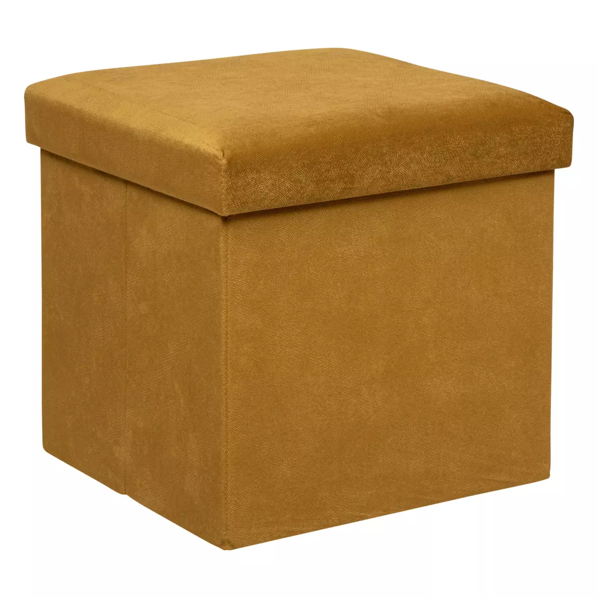 Pouf de rangement Lilou Jaune moutarde 1