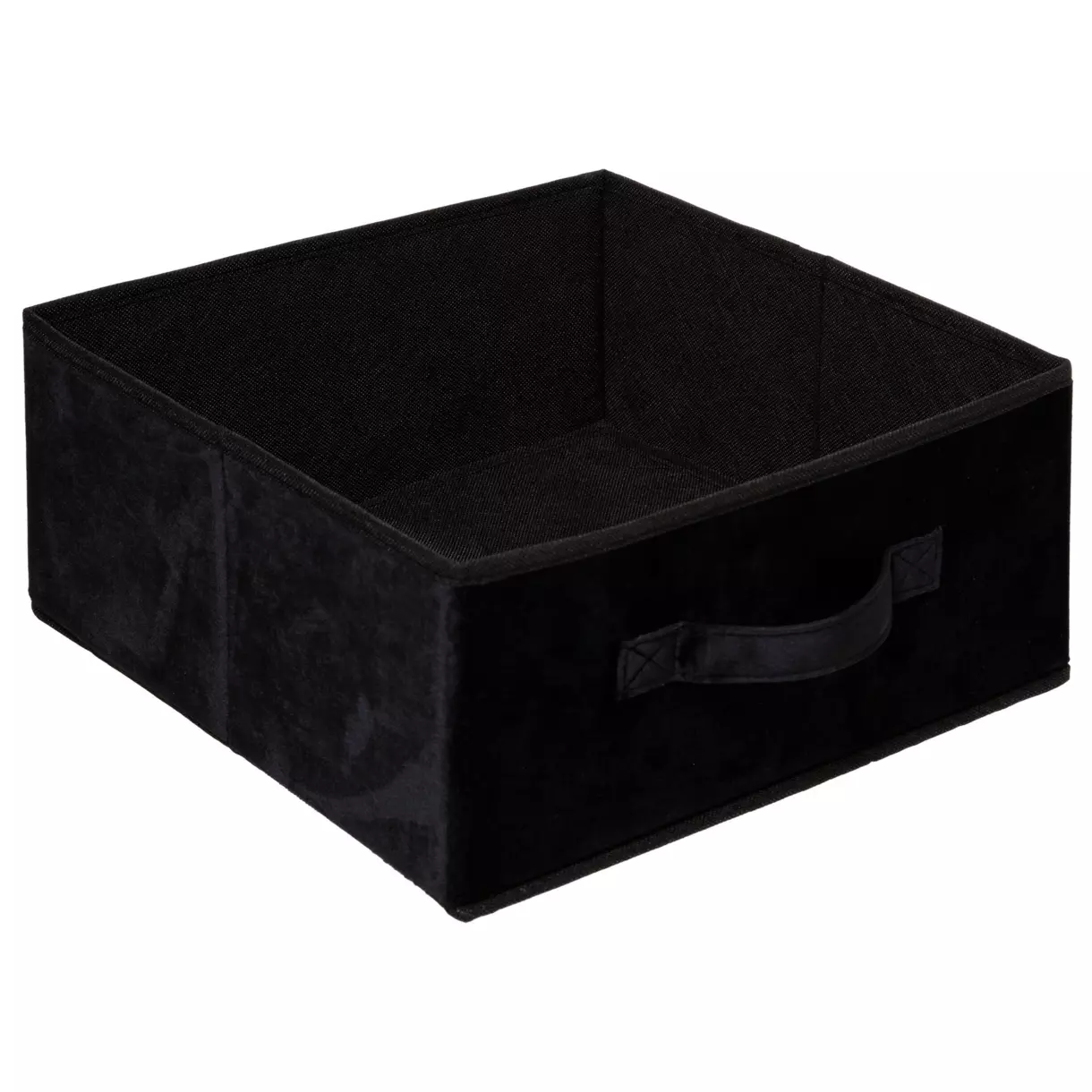 Cesta de almacén terciopelo (31 x 15 cm) Lia Negro 1