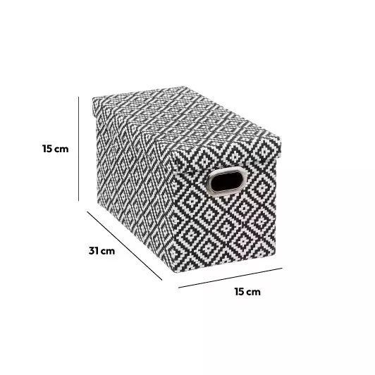 Caja de almacenamiento (15 x 31 cm) con dibujos en blanco y negro 6
