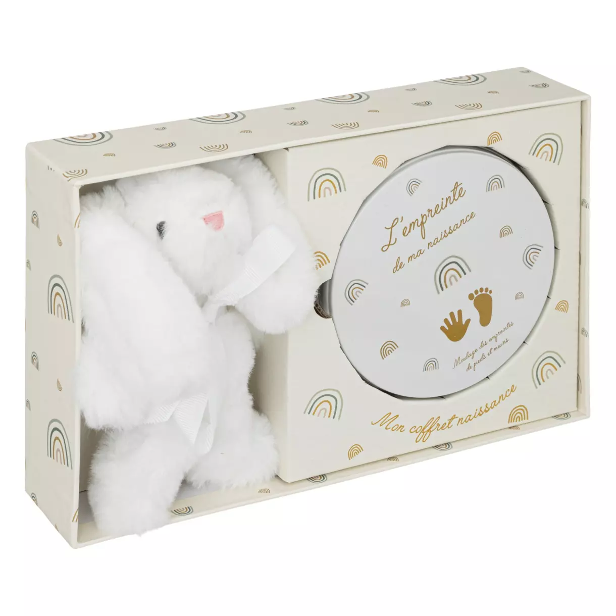 Coffret empreinte et peluche lapin Blanc 1