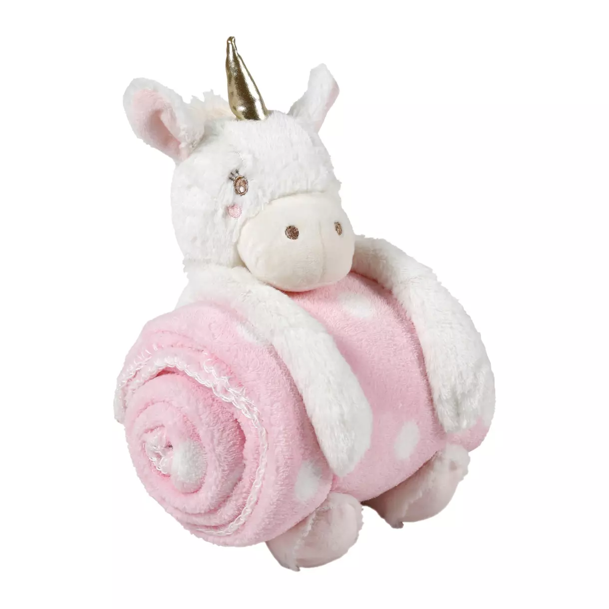 Manta suave (90 cm) y peluche Licorne Rosa 1