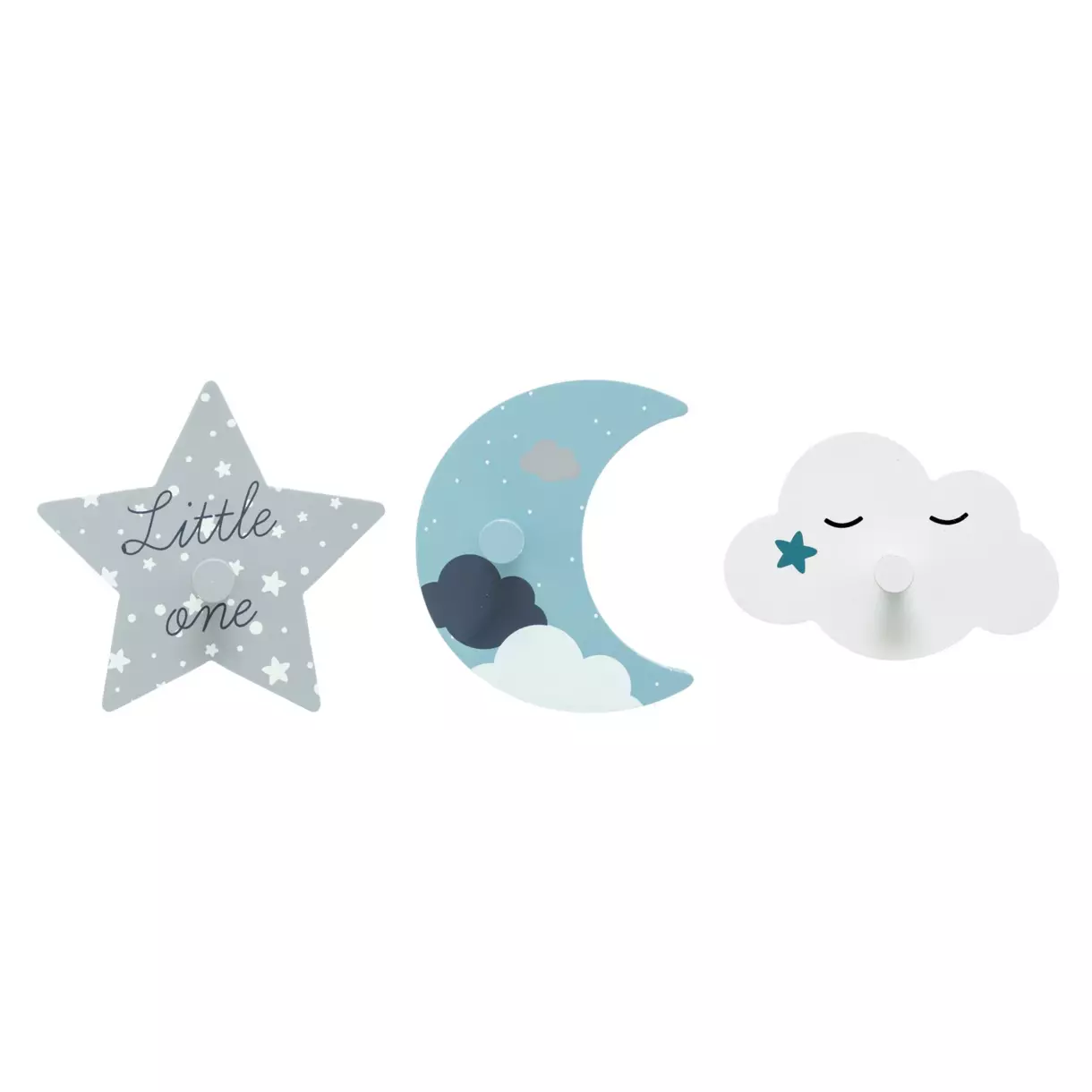 Lot de 3 patères Ciel Bleues 1