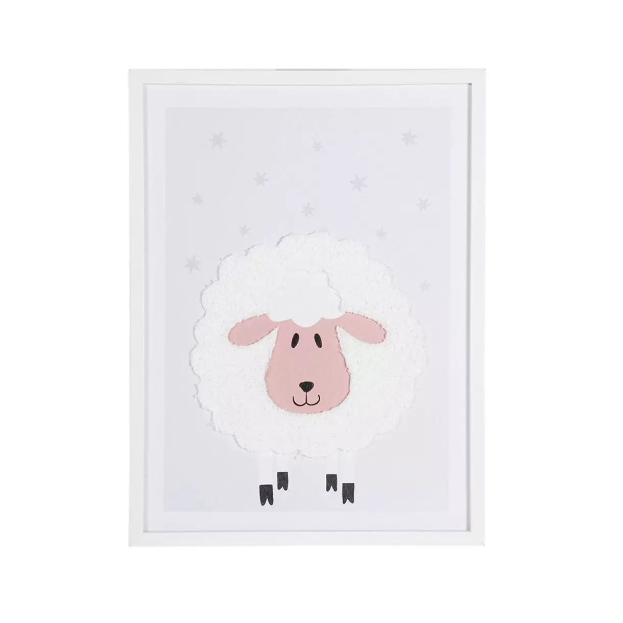 eminza Toile murale enfant (30 x 40 cm) Mouton Blanche