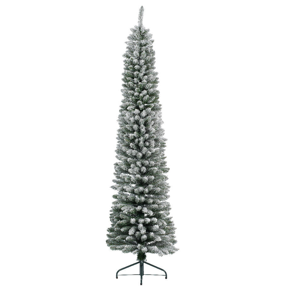 Künstlicher Weihnachtsbaum Narrow H300 cm Grün verschneit 1