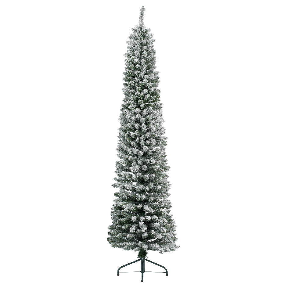 Künstlicher Weihnachtsbaum Narrow H240 cm Grün verschneit 1