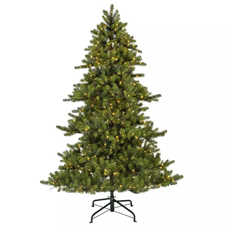 Verlichte kunstkerstboom pour extérieur Yukon H210 cm dennengroen 1
