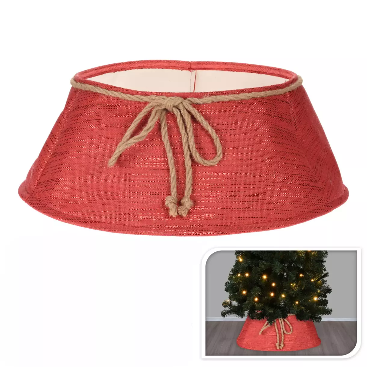Cache pied de sapin Noeud Rouge 1