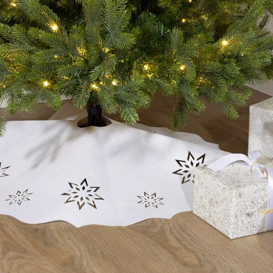 Kerstboommand Jupe de satin Wit