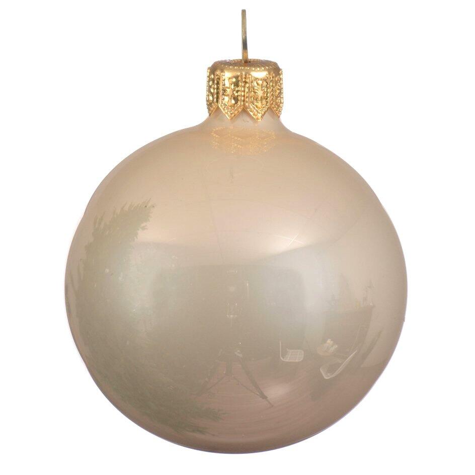 Lotto di 6 palline di Natale di vetro (D80 mm) Scintilla Perla 1