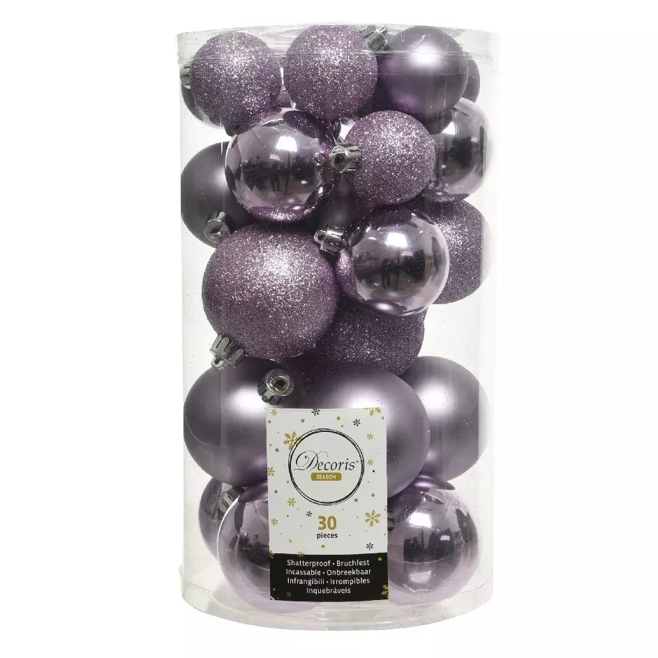 Set van 30 kerstballen divers Alpine Lila 1