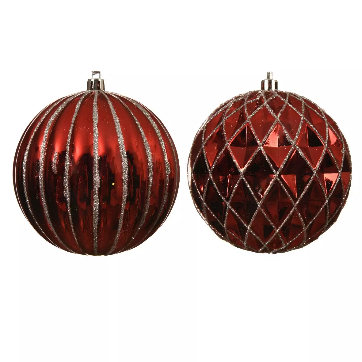 Lote de 12 bolas de Navidad (D100 mm) Loan Rojo 1