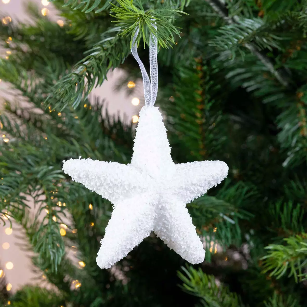 Lote de 6 estrellas de Navidad estrellas Blanco 1