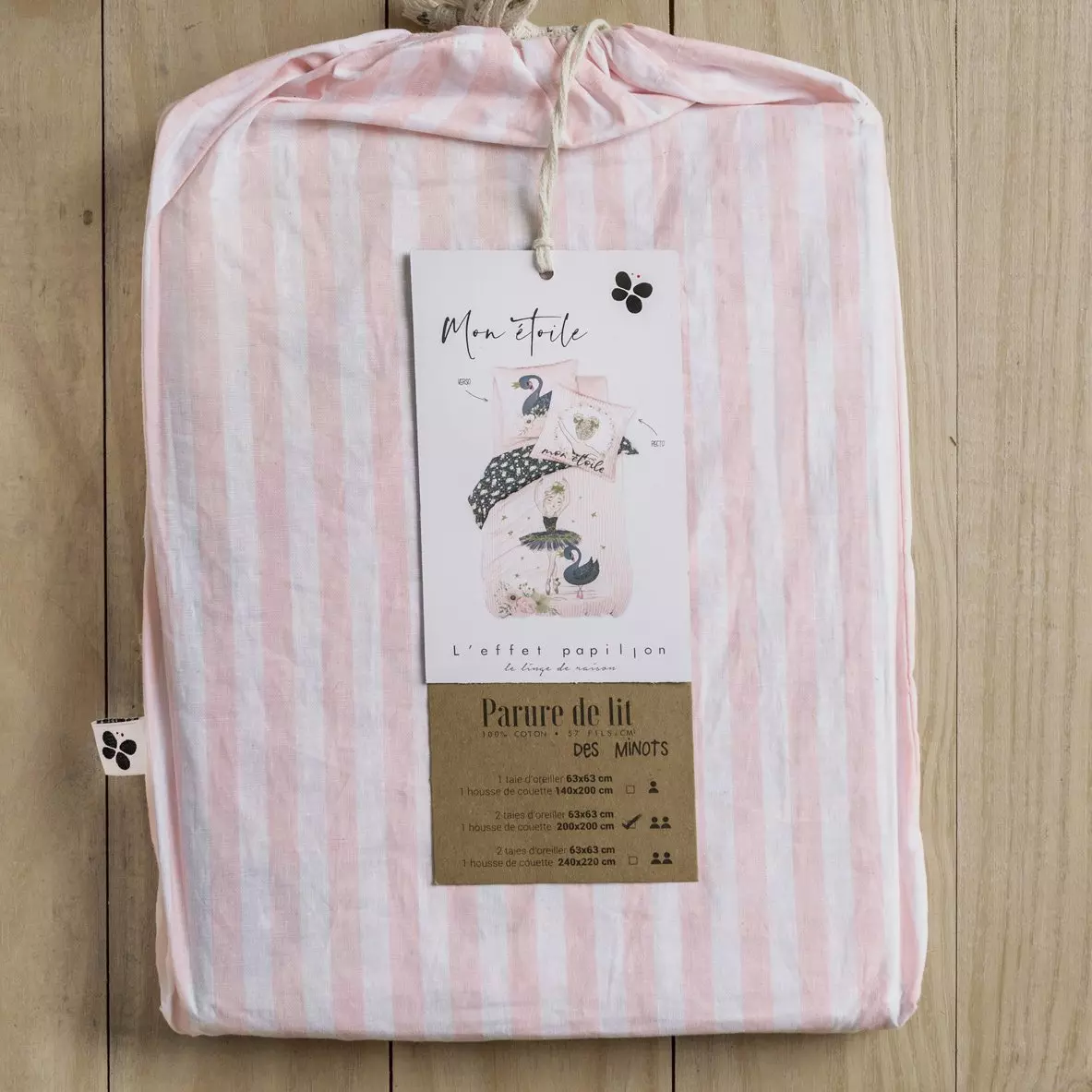 Funda nórdica y dos fundas para almohada algodón (200 cm) Mon estrella Rosa 6