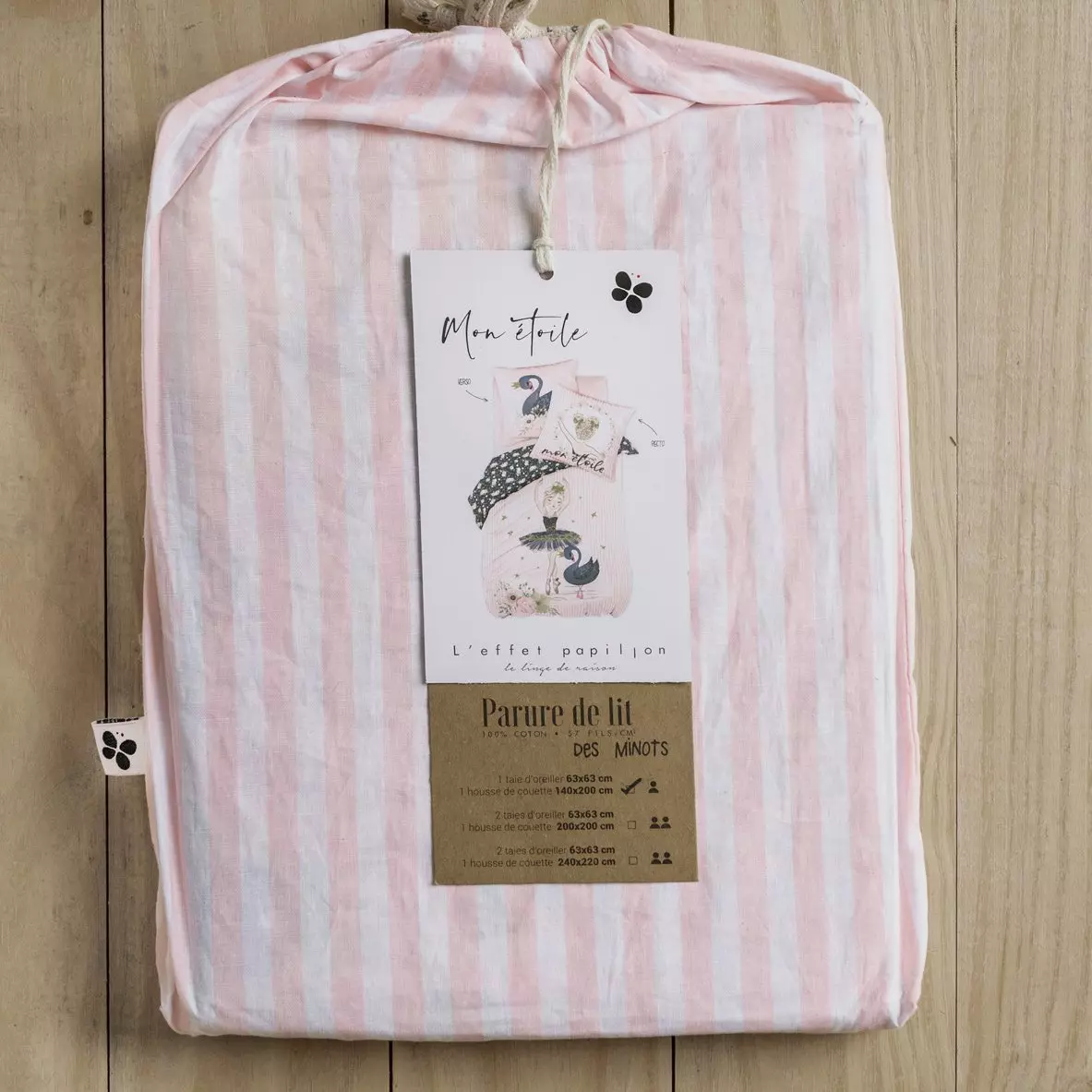 Funda nórdica y una funda para almohada algodón (140 cm) Mon estrella Rosa 6
