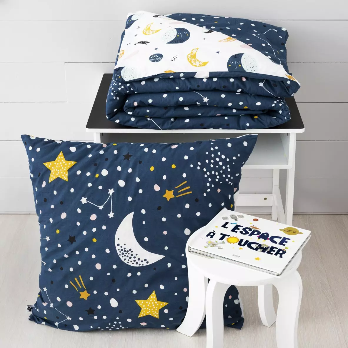 Housse de couette et une taie enfant coton (140 cm) Astral Bleue 6