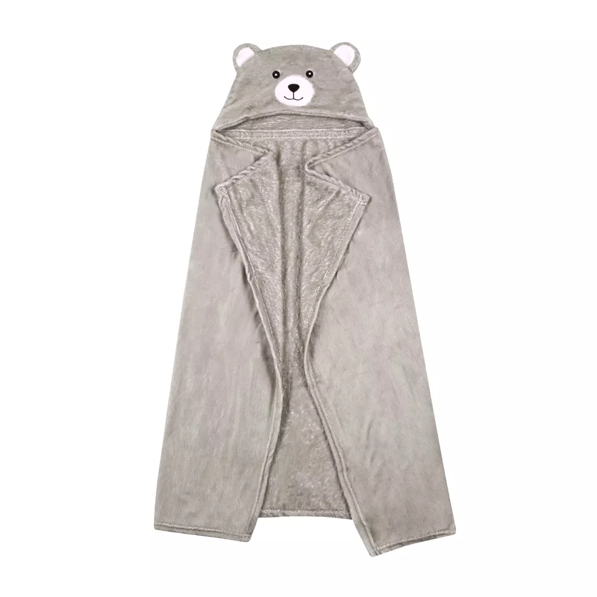 Manta con capucha para para niño Leo Gris 1