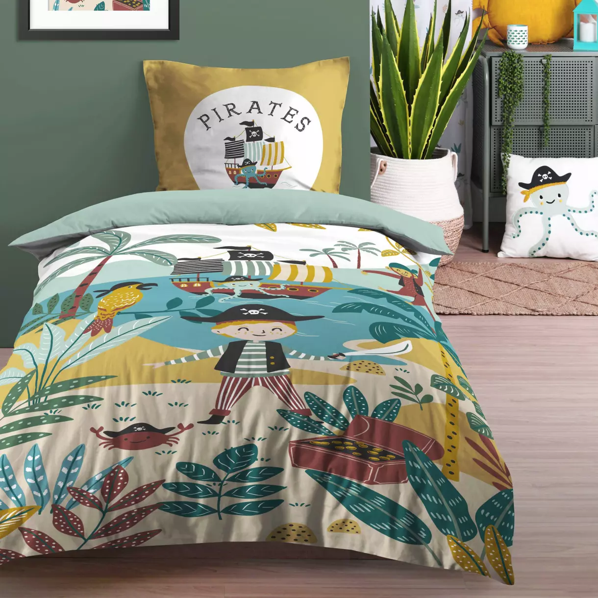 Funda Nórdica y una funda para almohada algodón (140 cm) Edouard Multicolor 1