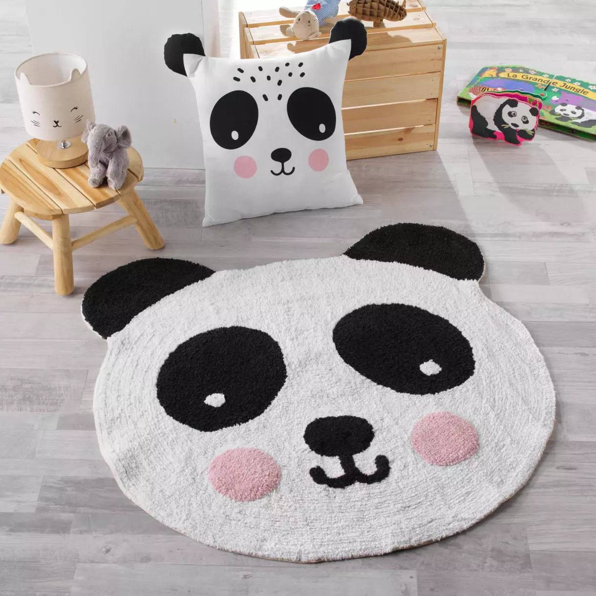 Alfombra (90 cm) Petit Panda Blanco 1