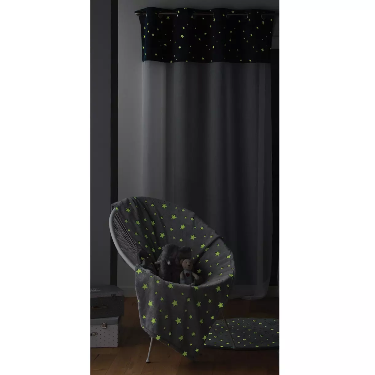 Visillo fosforescente (140 x 280 cm) Moonlight Azul 6
