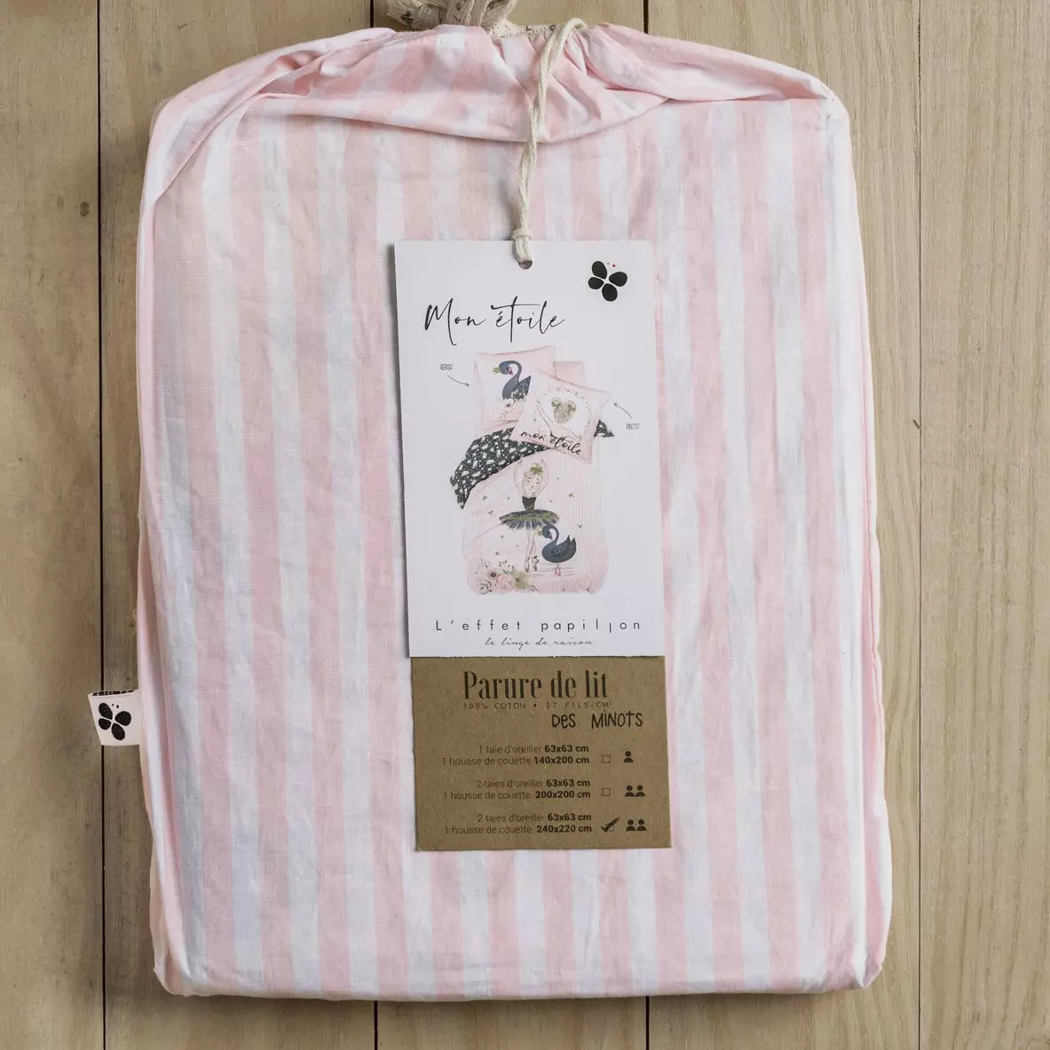 Funda nórdica y dos fundas para almohada algodón (240 cm) Mon estrella Rosa 6