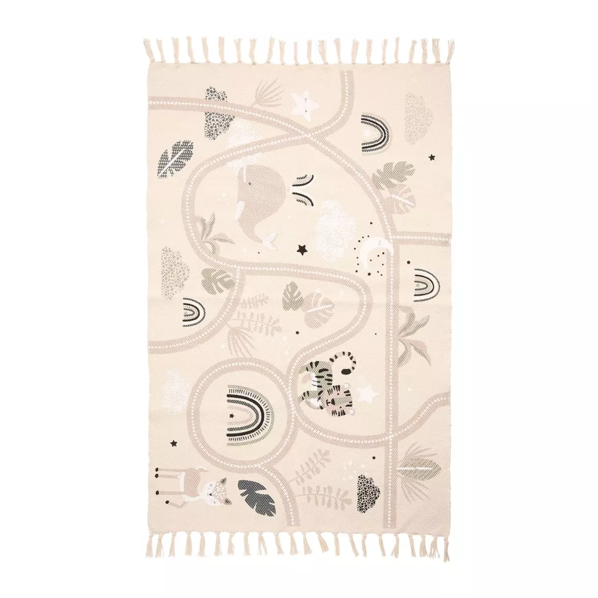Alfombra infantil de algodón (120 cm) Circuit Blanco