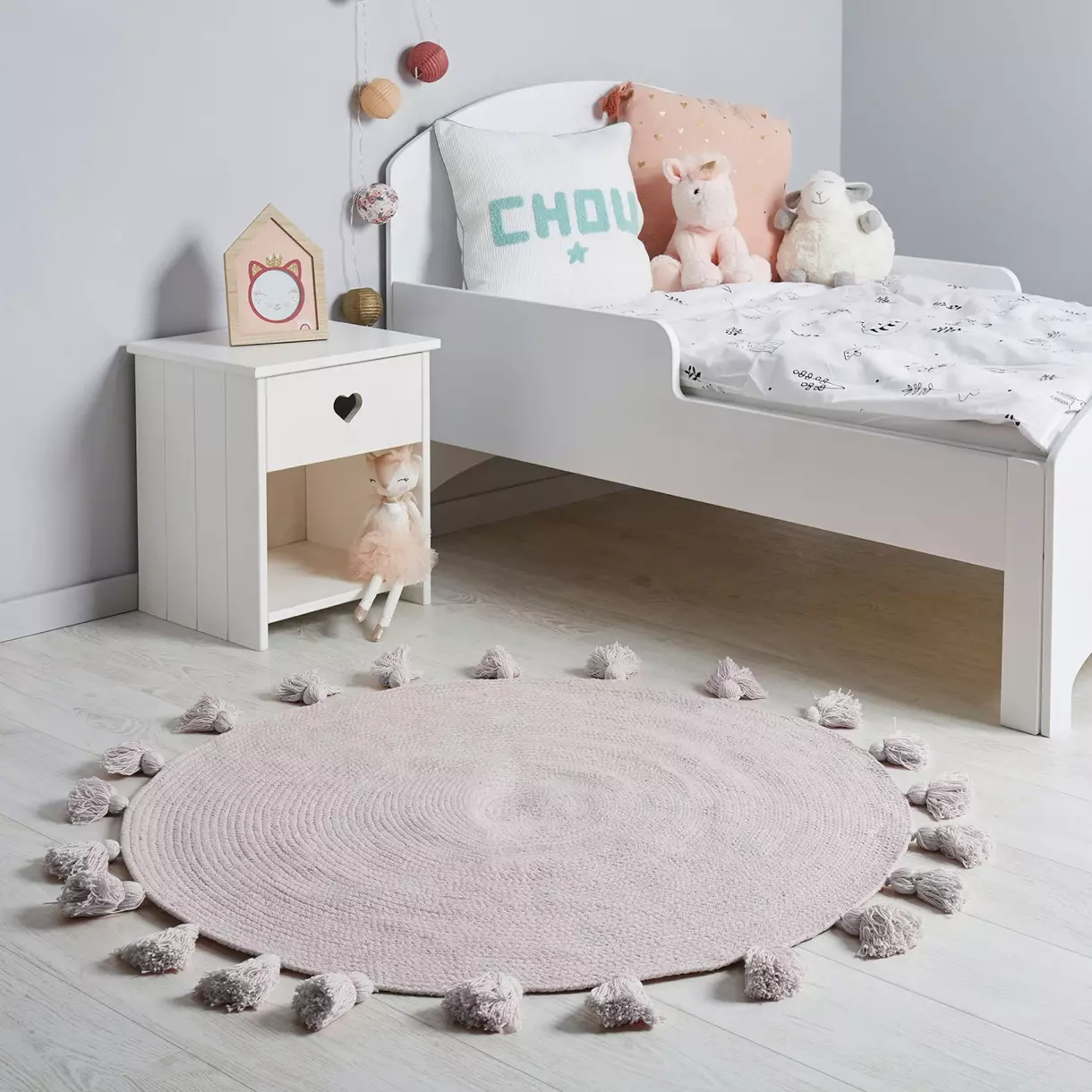 Vloerkleed katoen kind (90 cm) Lou Grijs