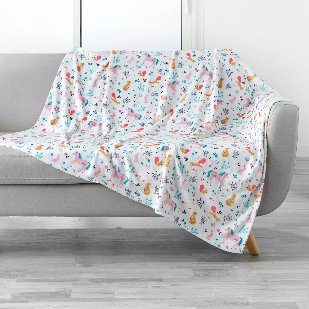 Manta suave (150 cm) Princesse unicornio Rosa 1