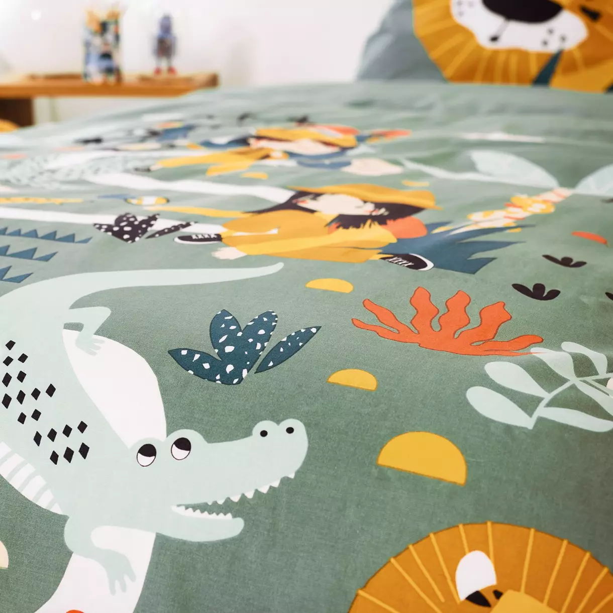 Housse de couette et une taie enfant coton (140 cm) Promenade Multicolore 6