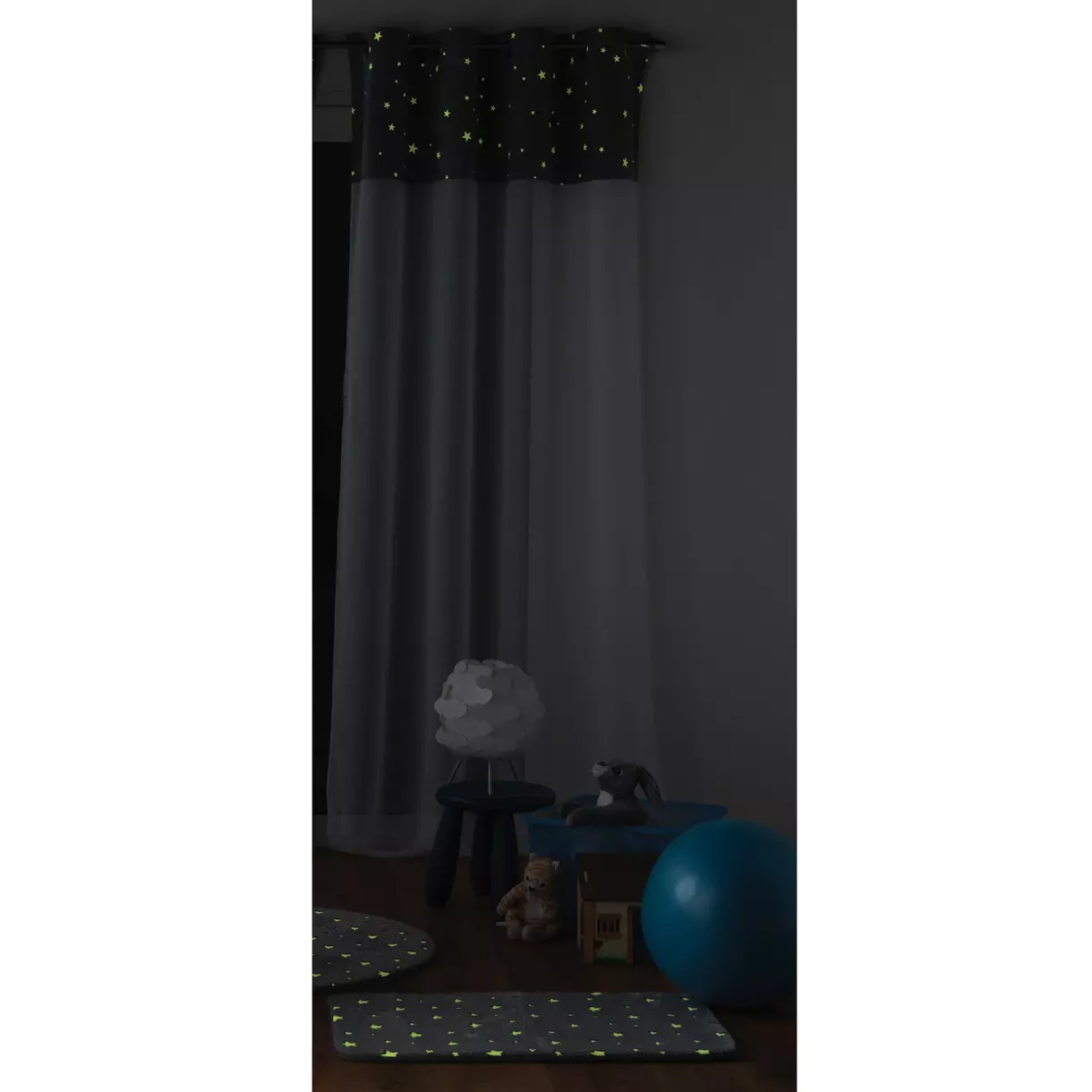 Visillo fosforescente (140 x 240 cm) Moonlight Gris 6