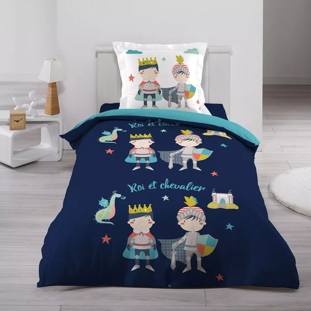 Funda nórdica y funda de almohada (140 cm) Clovis Azul  1