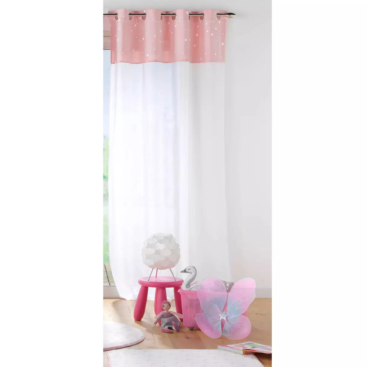Voilage phosphorescent enfant (140 x 280 cm) Moonlight Rose 1