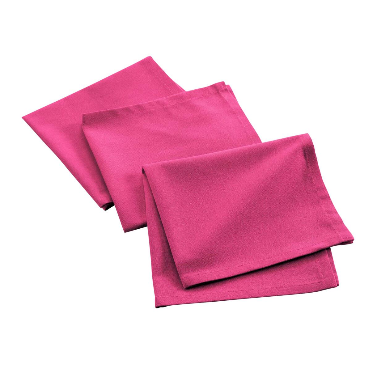 Lot de 3 serviettes coton recyclé (40 cm) Mistral Rose fuschia 1