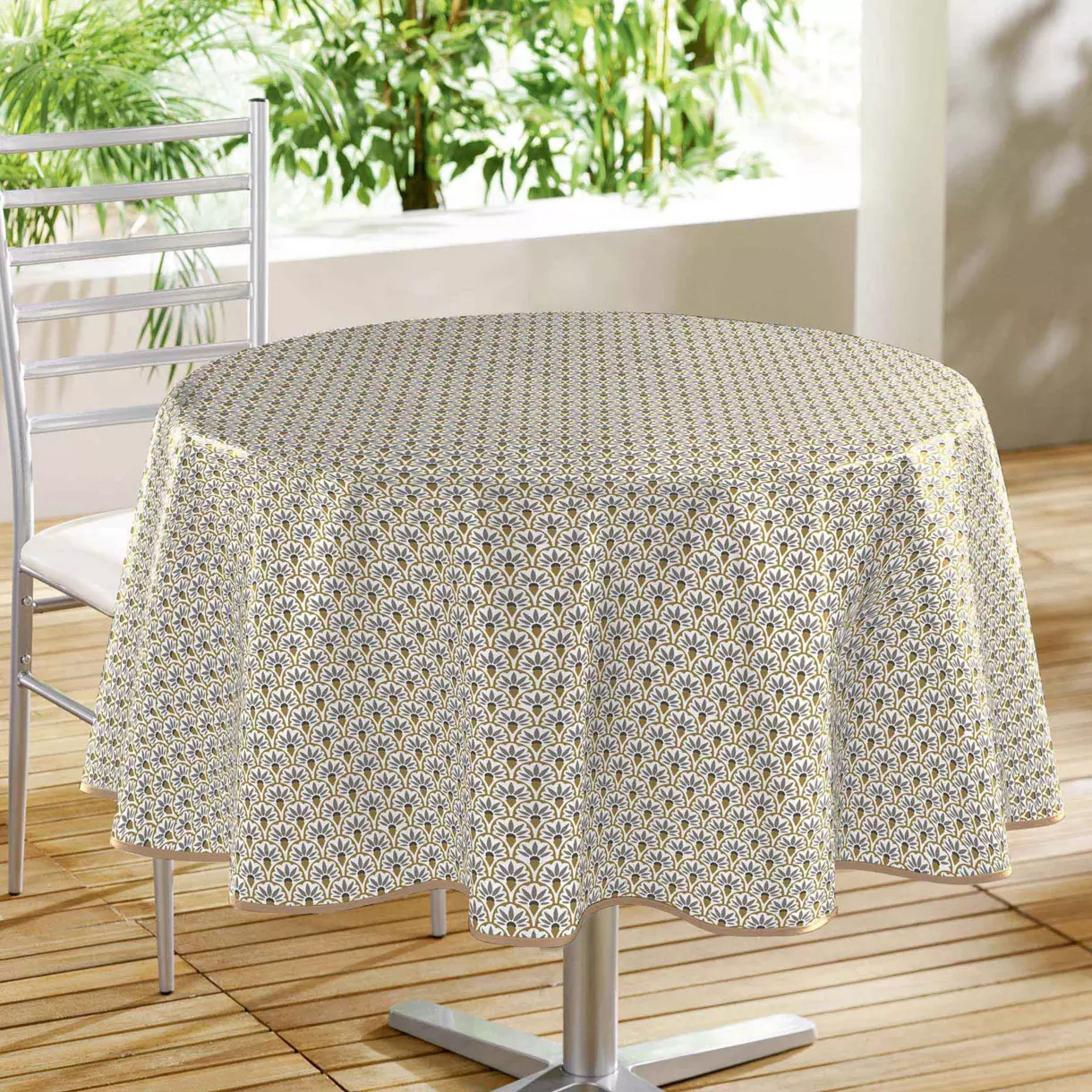 Mantel redondo encerado  (D160 cm) Stylart Topo 1
