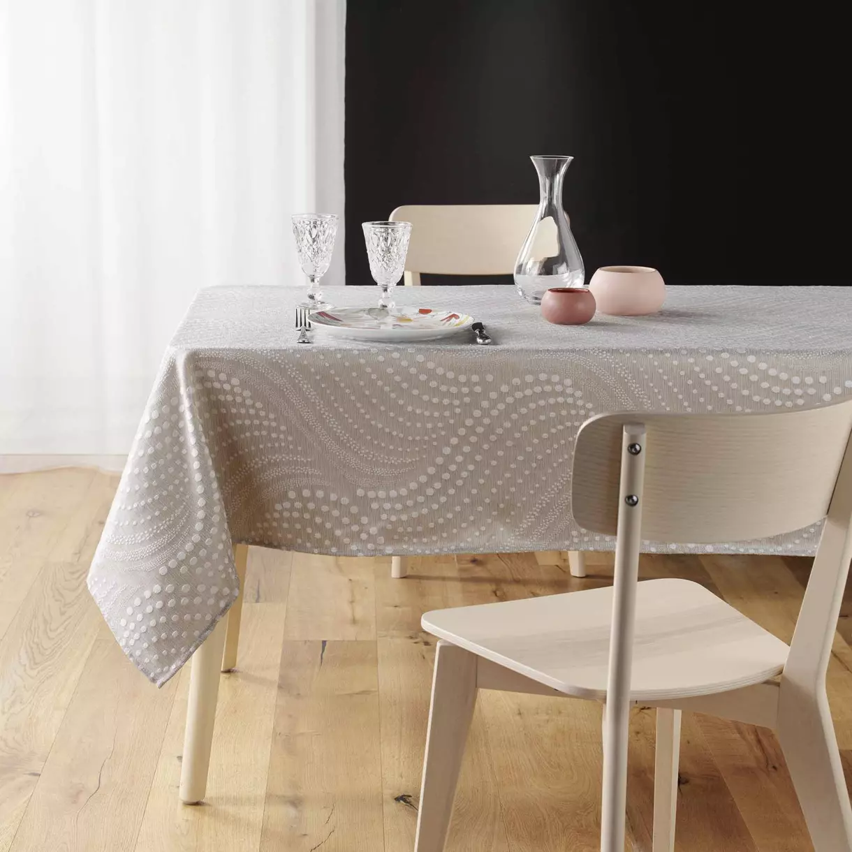 Nappe rectangulaire anti tache (240 cm) Billy Beige 1