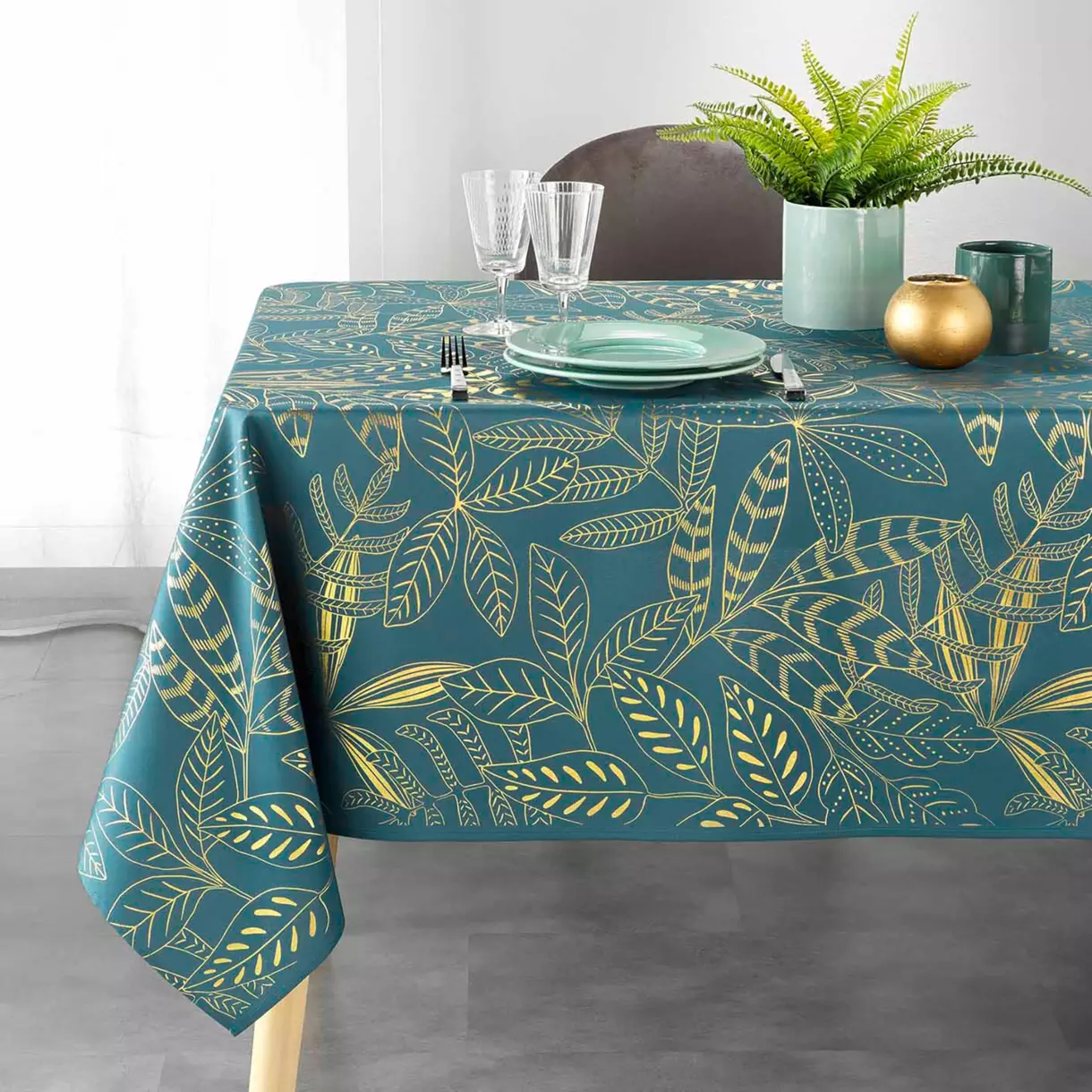 Nappe rectangulaire (L300 cm) Belflor Vert émeraude 1