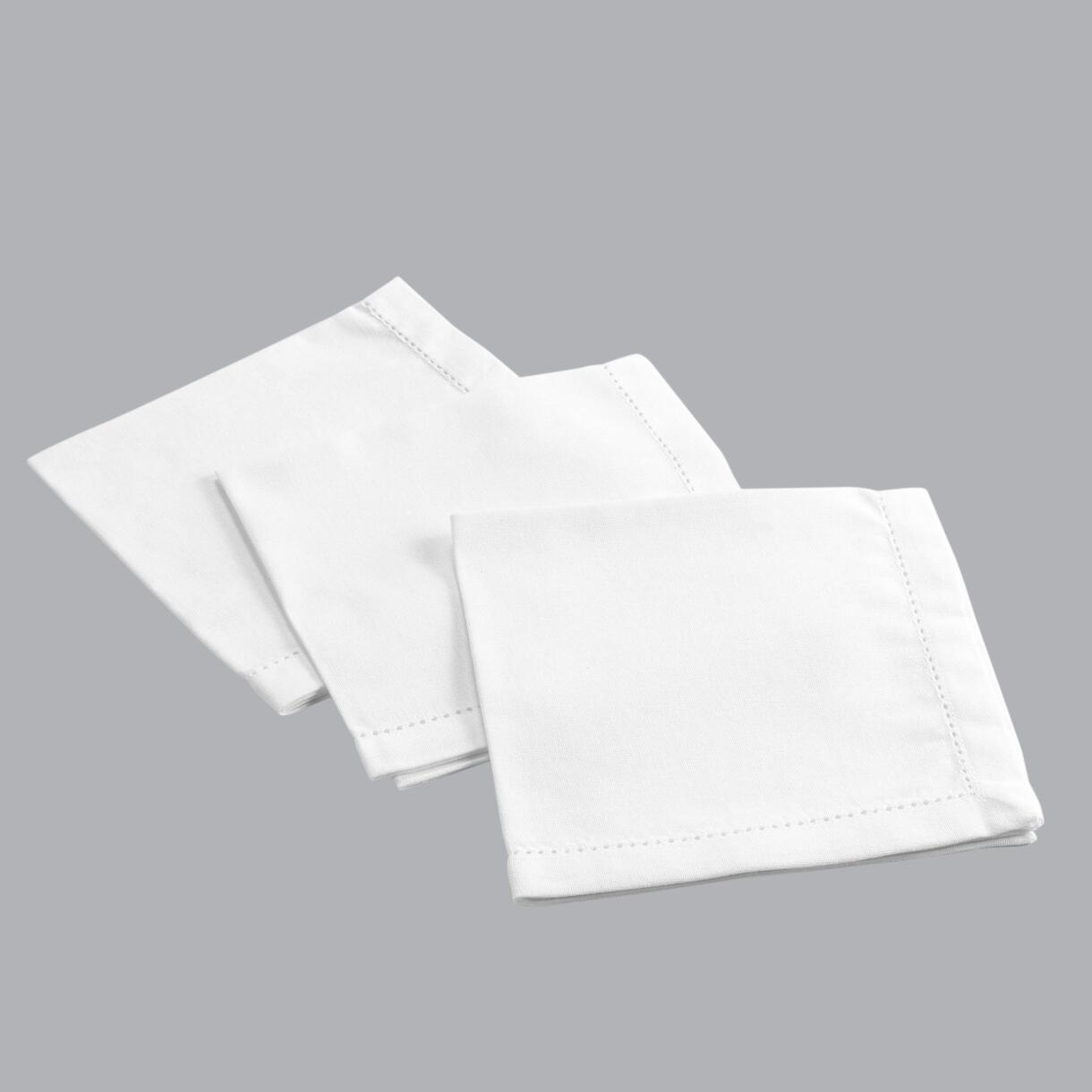 Lot de 3 serviettes coton Charline Blanc 1